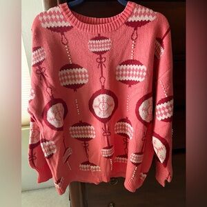 Chic Soul Pink Ornament Sweater with Pearl embellishment